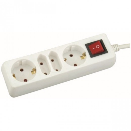 Πολυμπριζο 2 σούκο + 2 διπολικά με διακόπτη OSCARPLUS G02/2K